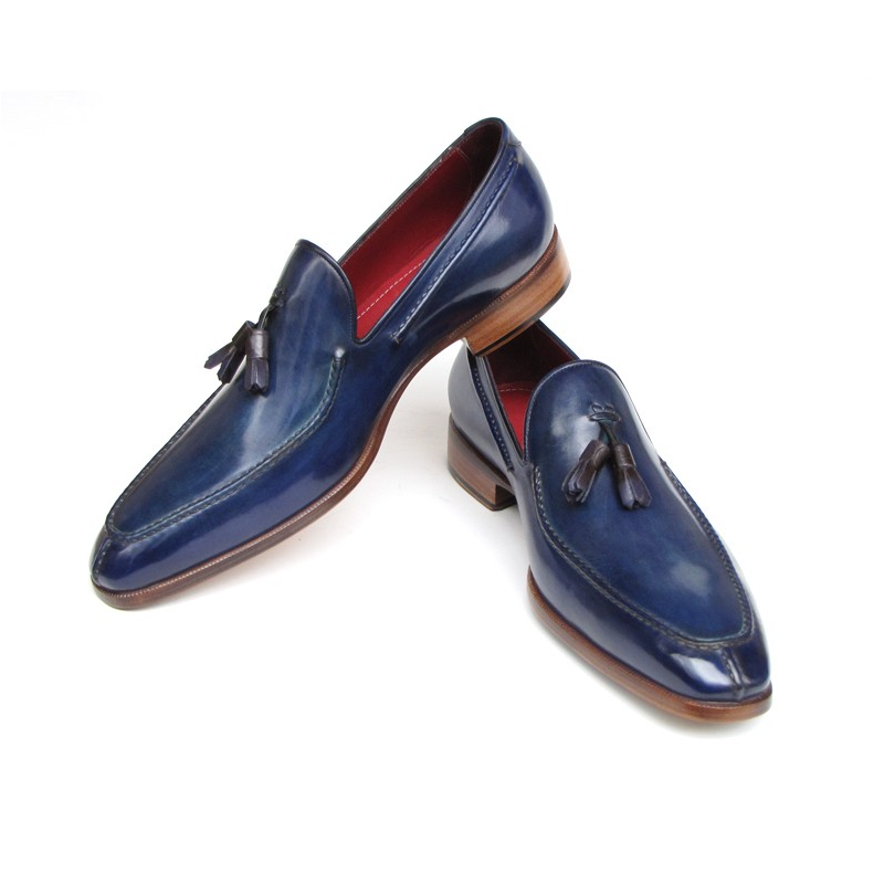 Paul Parkman Split Toe Tassel Loafers Blue