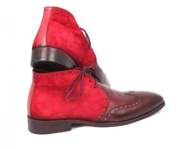 Paul Parkman Suede & Calfskin Chukka Boots Bordeaux