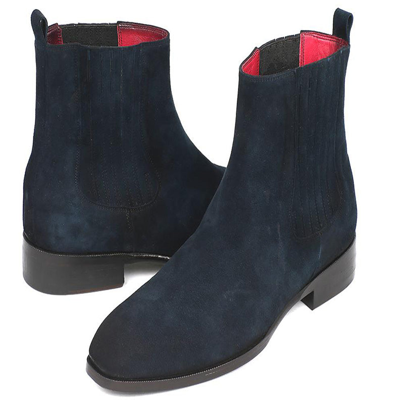 Paul Parkman Suede Chelsea Boots Navy