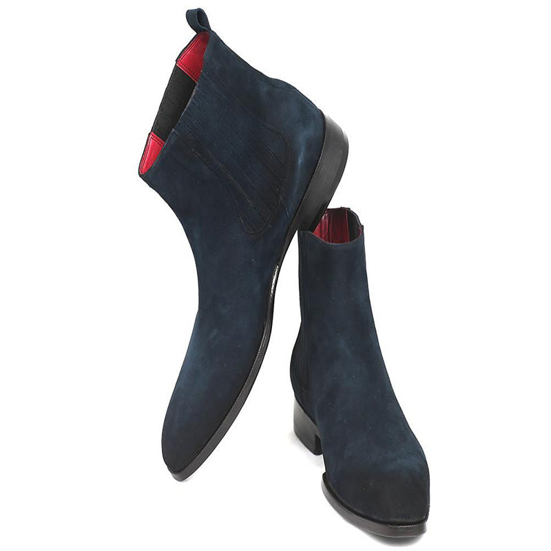Paul Parkman Suede Chelsea Boots Navy