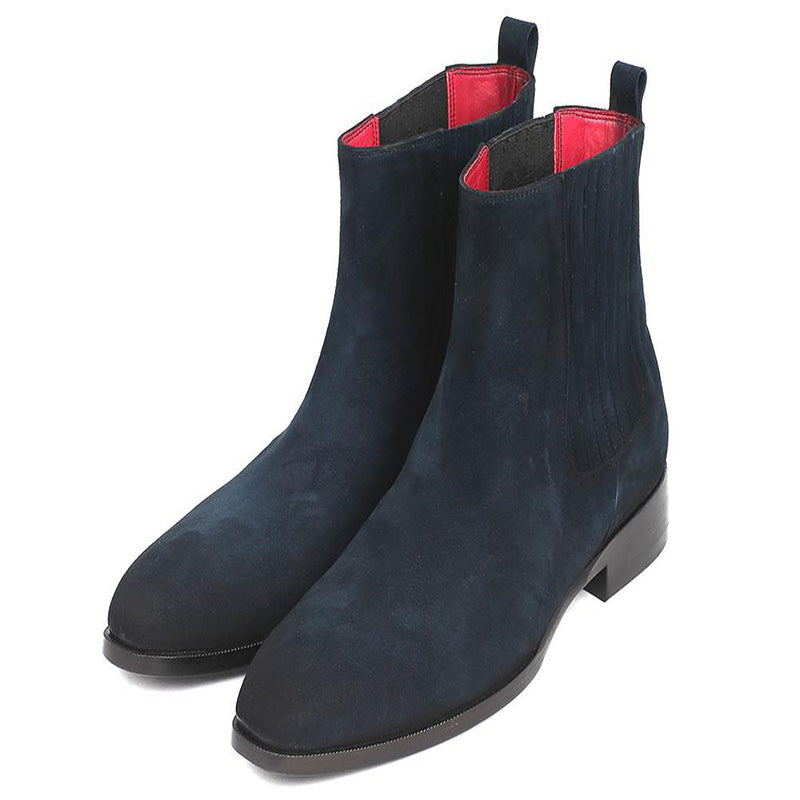 Paul Parkman Suede Chelsea Boots Navy