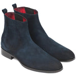 Paul Parkman Suede Chelsea Boots Navy