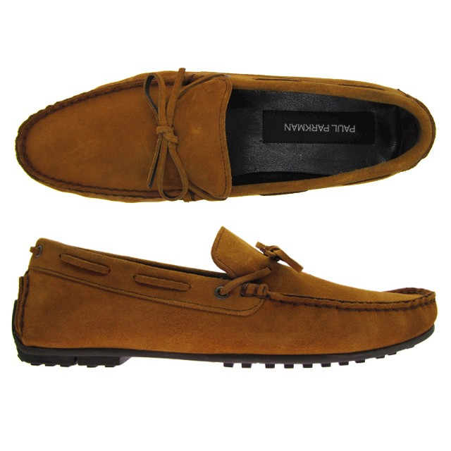 Paul Parkman Suede Driving Shoes Tobacco