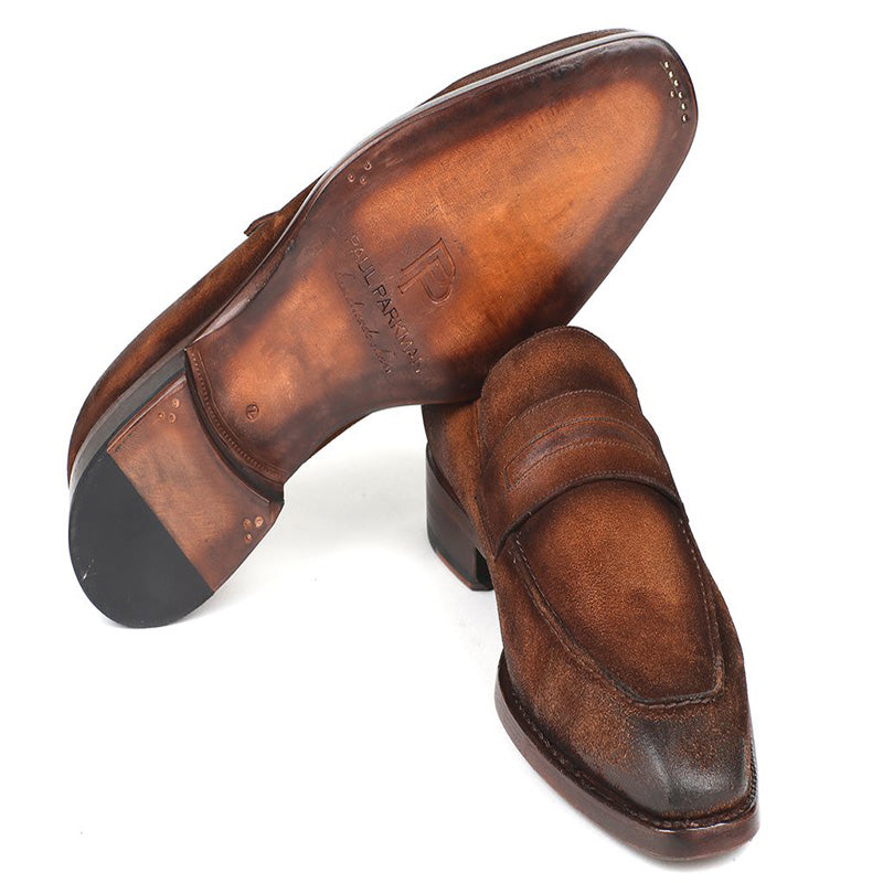 Paul Parkman Suede Loafers Antique Brown