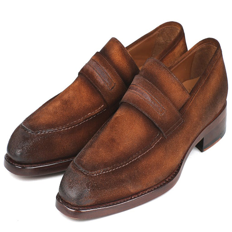Paul Parkman Suede Loafers Antique Brown