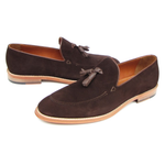 Paul Parkman Suede Tassel Loafers Brown