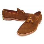 Paul Parkman Suede Tassel Loafers Tobacco