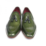 Paul Parkman Calfskin Tassel Loafers Green