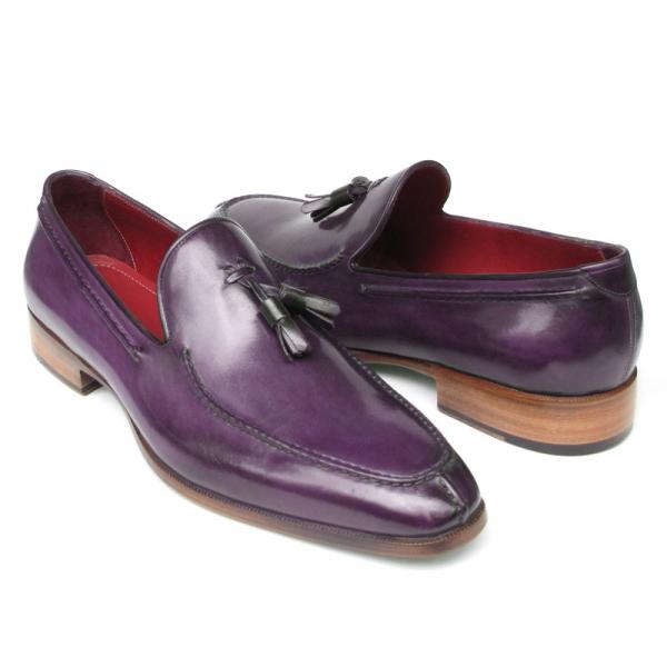 Paul Parkman Calfskin Tassel Loafers Purple