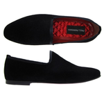 Paul Parkman Velvet Slipper Black