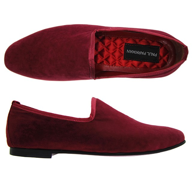 Paul Parkman Velvet Slipper Bordeaux