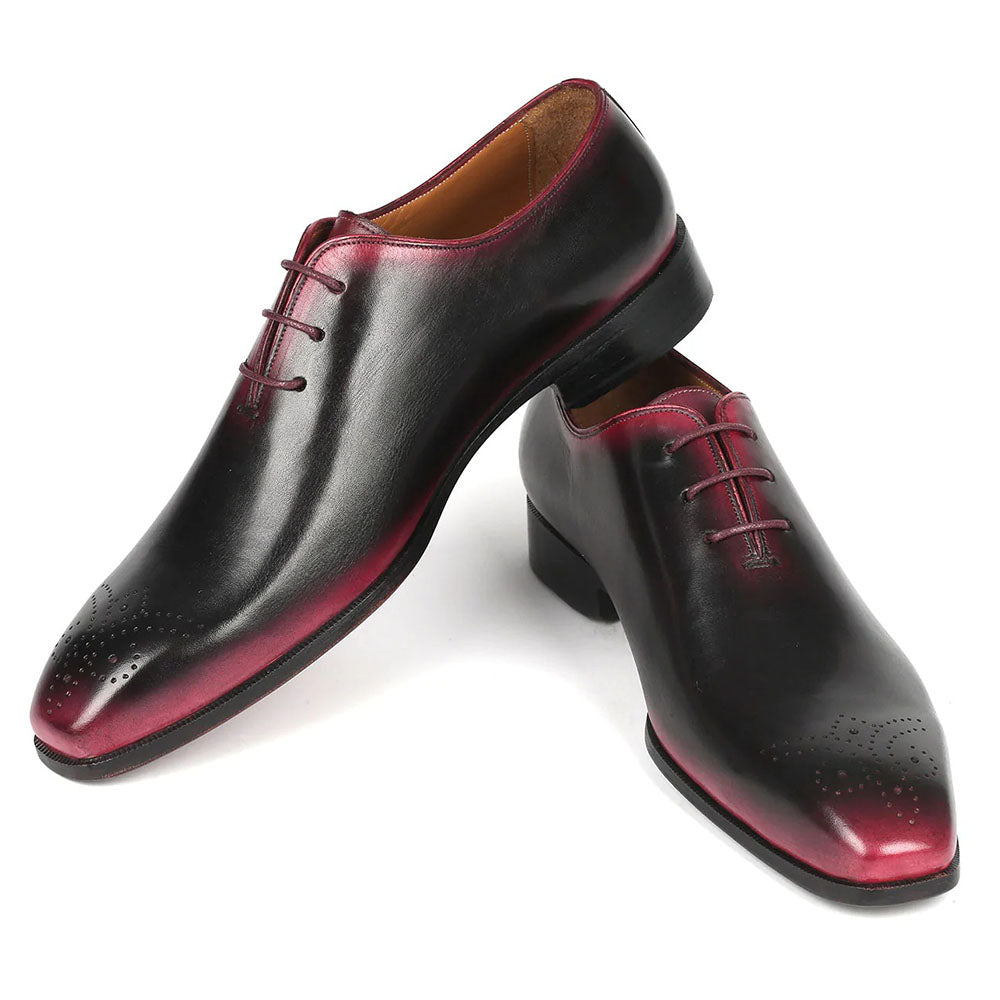 Paul Parkman Wholecut Oxford Shoes Black / Red