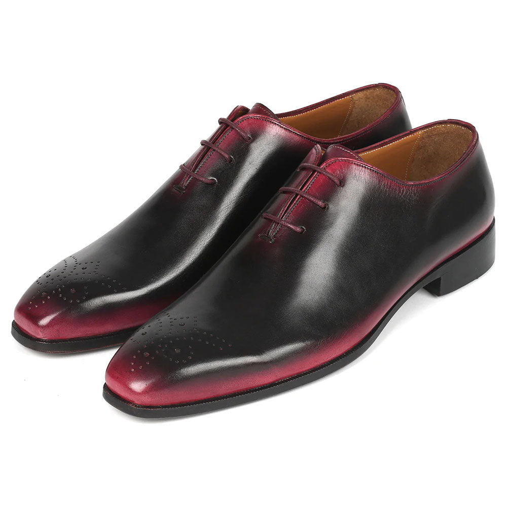Paul Parkman Wholecut Oxford Shoes Black / Red