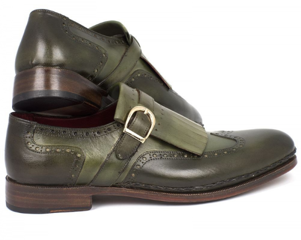 Paul Parkman Wingtip Monk Strap Shoes Green