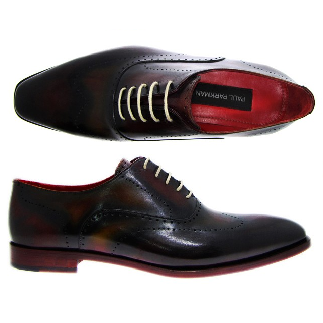 Paul Parkman Wingtip Oxfords Burgundy / Camel