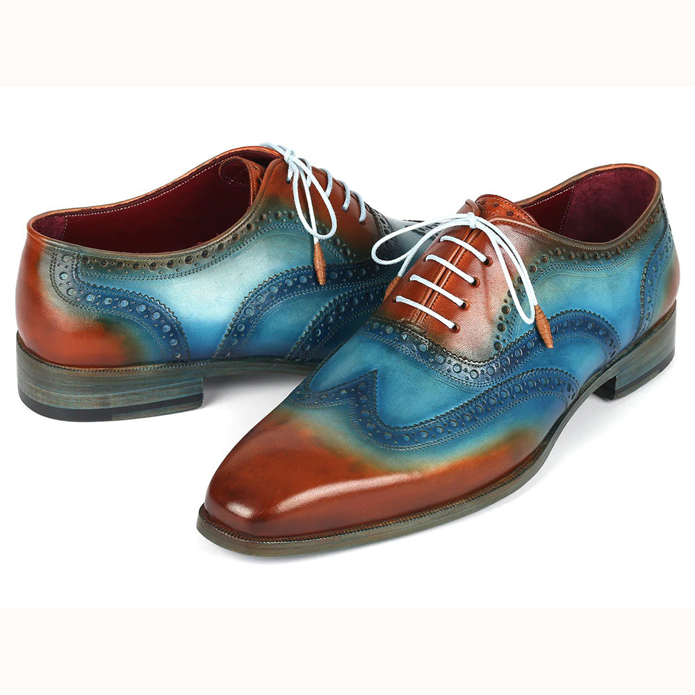 Paul Parkman Wingtip Oxfords Turquoise / Tobacco