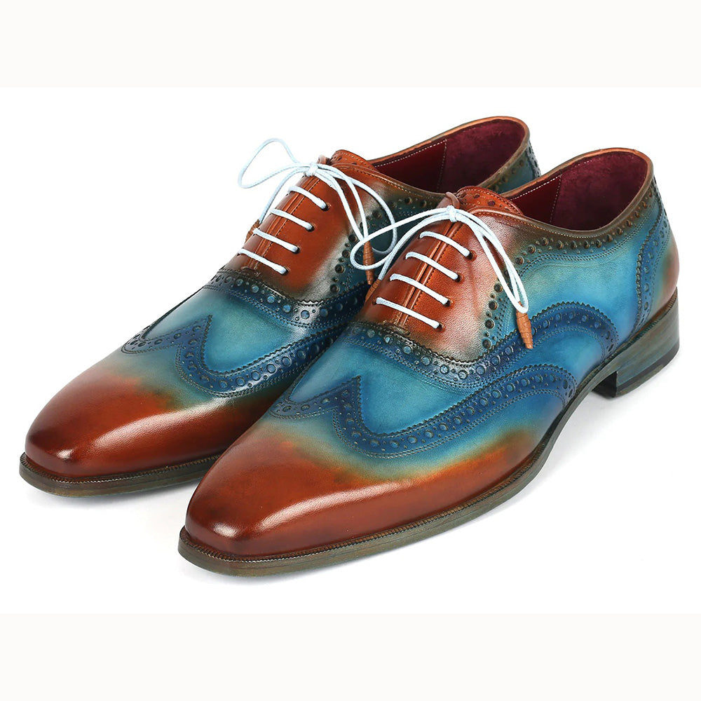 Paul Parkman Wingtip Oxfords Turquoise / Tobacco