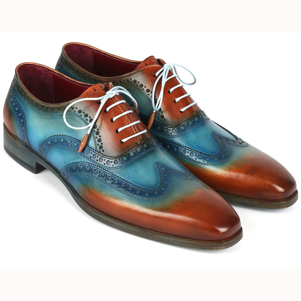 Paul Parkman Wingtip Oxfords Turquoise / Tobacco