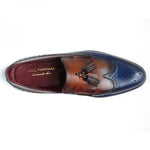 Paul Parkman Wingtip Tassel Loafers Navy / Tobacco
