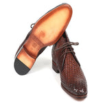 Paul Parkman Woven Leather Chukka Boots Brown