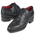 Paul Parkman Woven Leather Oxfords Black