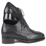 Paul Parkman Woven Leather Oxfords Black