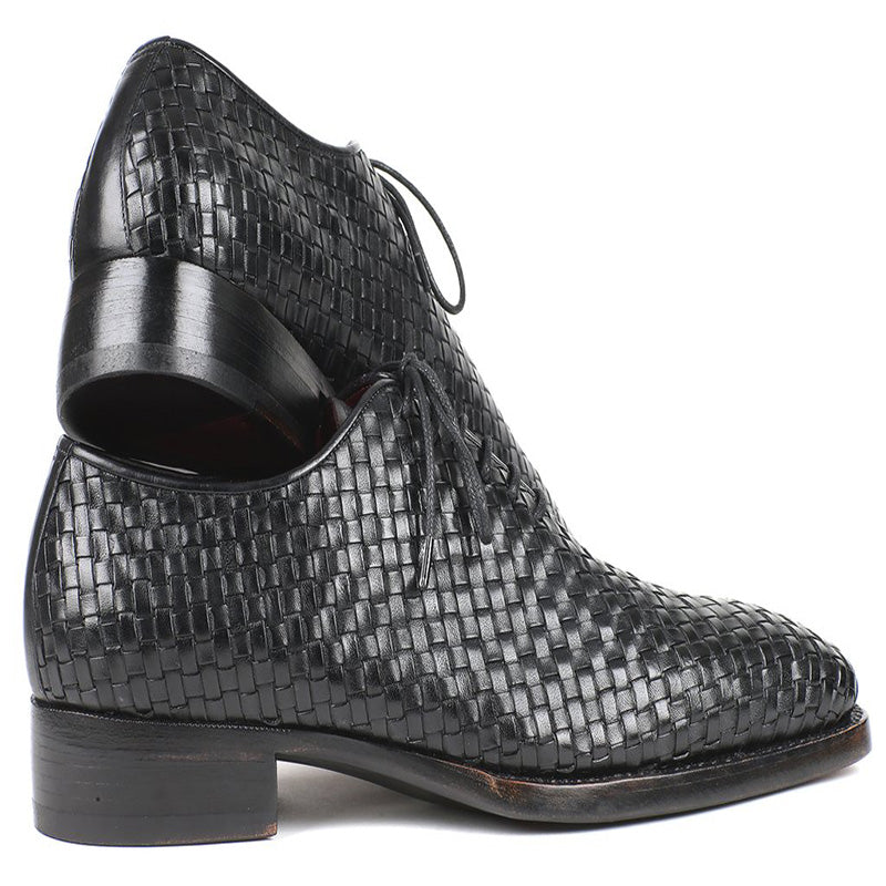 Paul Parkman Woven Leather Oxfords Black