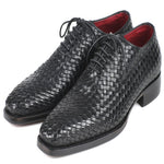 Paul Parkman Woven Leather Oxfords Black