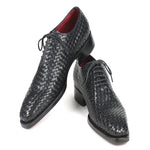 Paul Parkman Woven Leather Oxfords Black