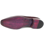 Paul Parkman Woven Leather Tassel Loafers Burgundy