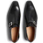 Paul Stuart Earl Monk Strap Shoes Black