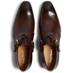 Paul Stuart Galante Monk Strap Shoes Auburn