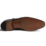 Paul Stuart Galante Monk Strap Shoes Auburn