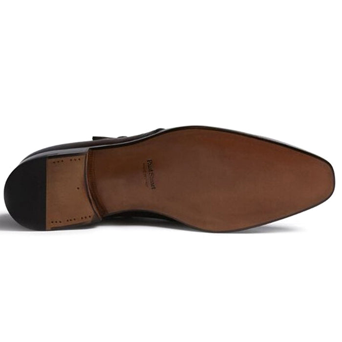 Paul Stuart Galante Monk Strap Shoes Auburn