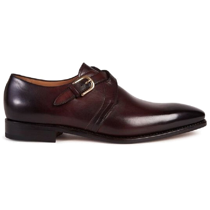 Paul Stuart Galante Monk Strap Shoes Auburn
