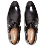 Paul Stuart Galante Monk Strap Shoes Black