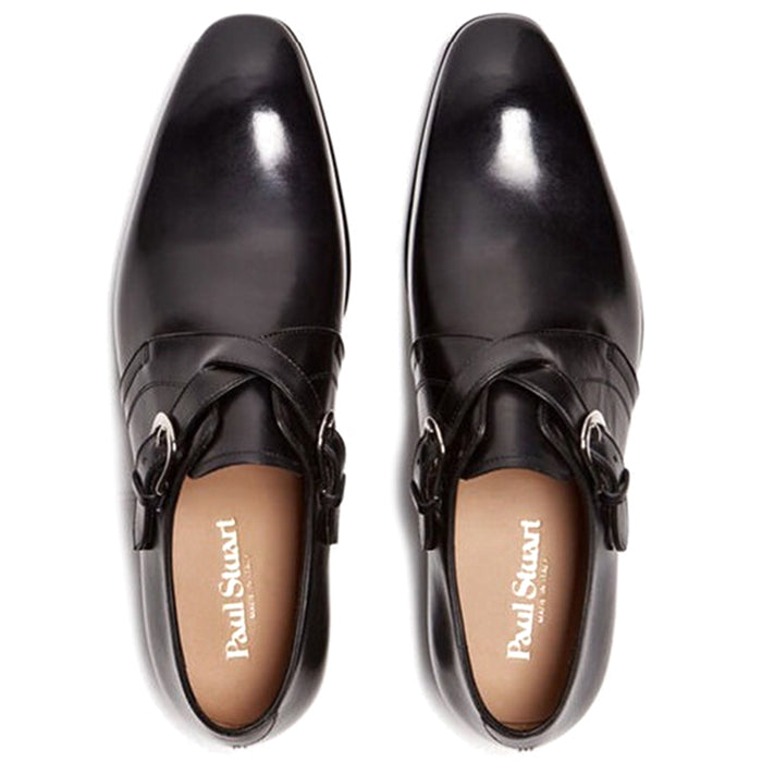 Paul Stuart Galante Monk Strap Shoes Black