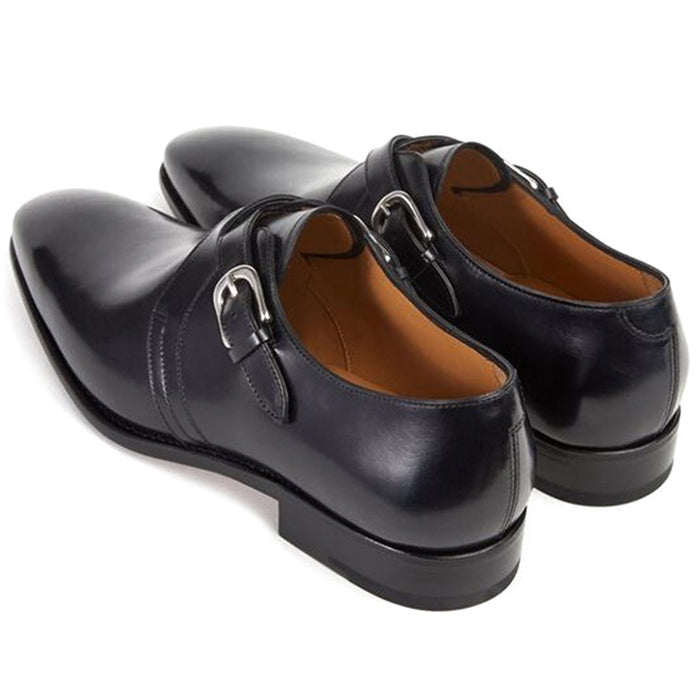 Paul Stuart Galante Monk Strap Shoes Black
