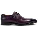 Paul Stuart Galante Monk Strap Shoes Eggplant