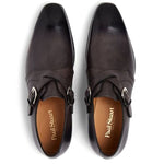 Paul Stuart Galante Monk Strap Shoes Grey
