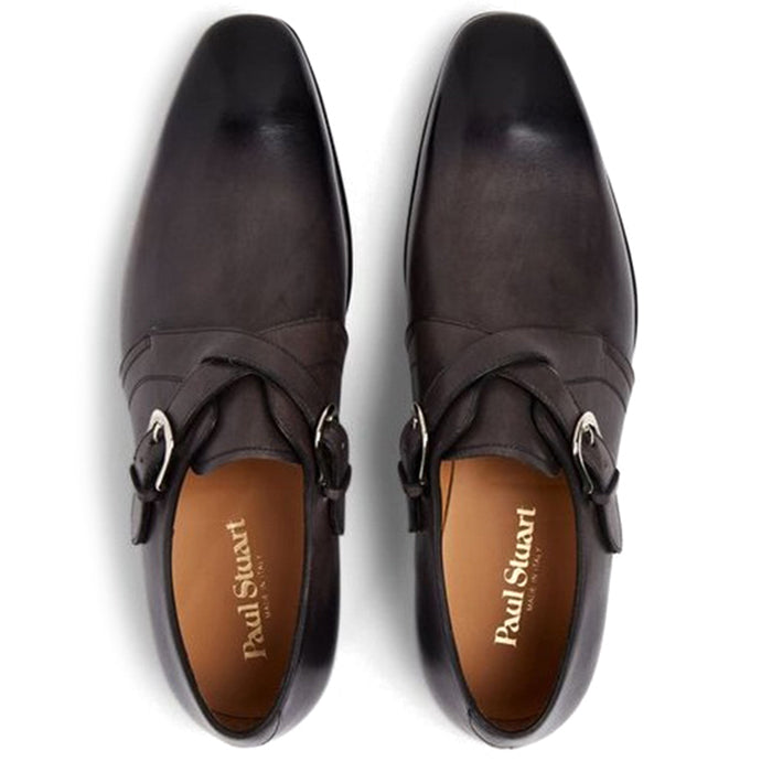 Paul Stuart Galante Monk Strap Shoes Grey