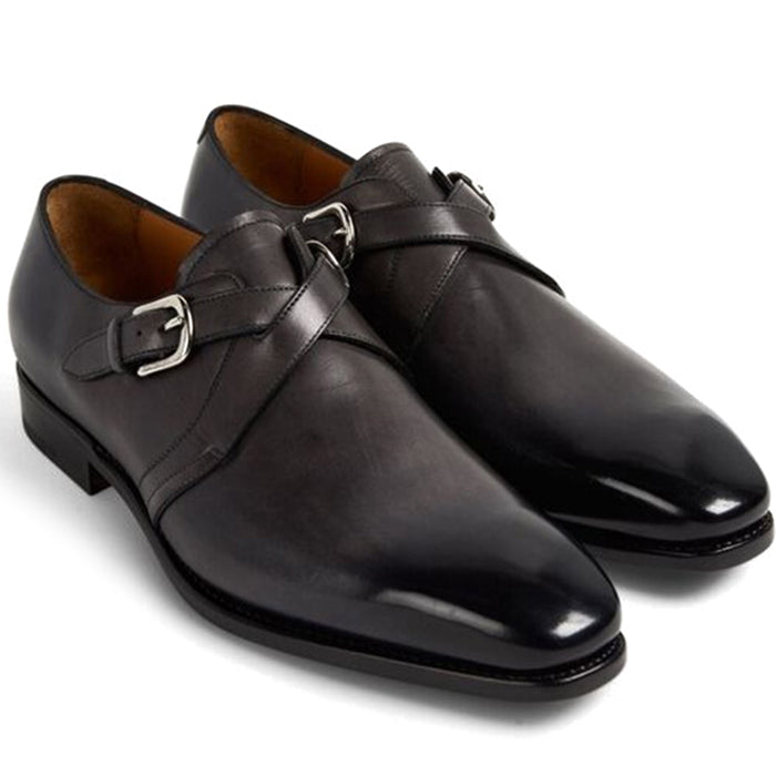 Paul Stuart Galante Monk Strap Shoes Grey