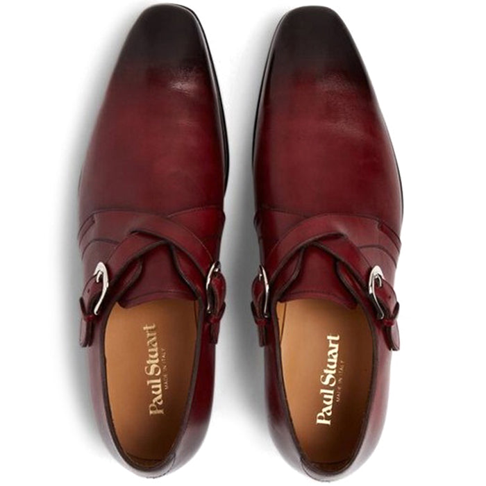Paul Stuart Galante Monk Strap Shoes Ruby