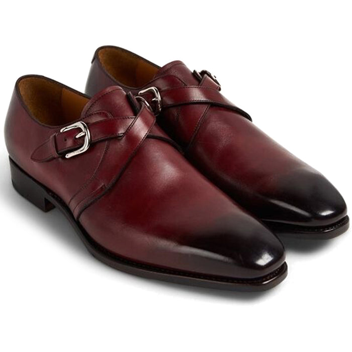 Paul Stuart Galante Monk Strap Shoes Ruby