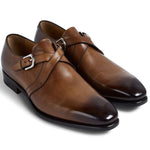 Paul Stuart Galante Monk Strap Shoes Tan