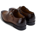 Paul Stuart Galante Monk Strap Shoes Tan