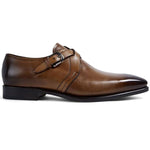 Paul Stuart Galante Monk Strap Shoes Tan
