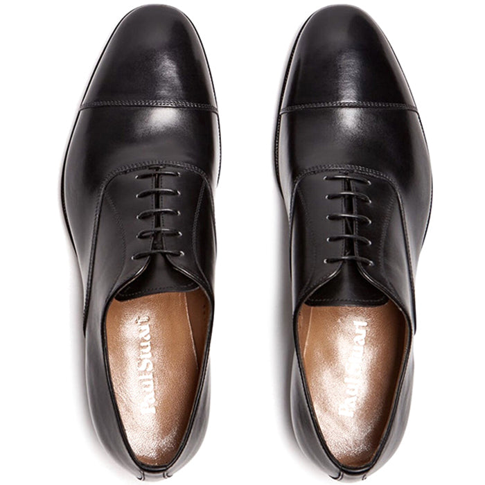 Paul Stuart Gavi Balmoral Cap Toe Shoes Black