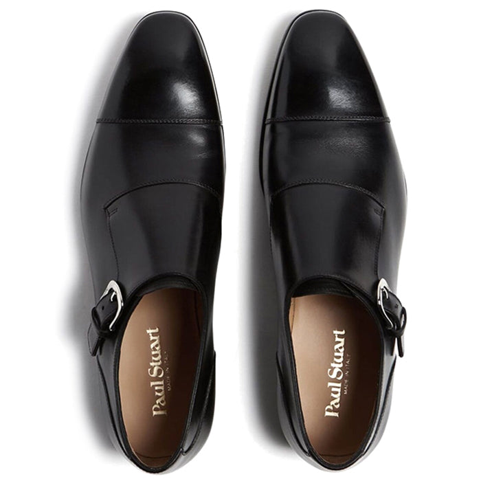 Paul Stuart Giordano Monkstrap Shoes Black