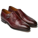 Paul Stuart Giordano Monkstrap Shoes Bordo
